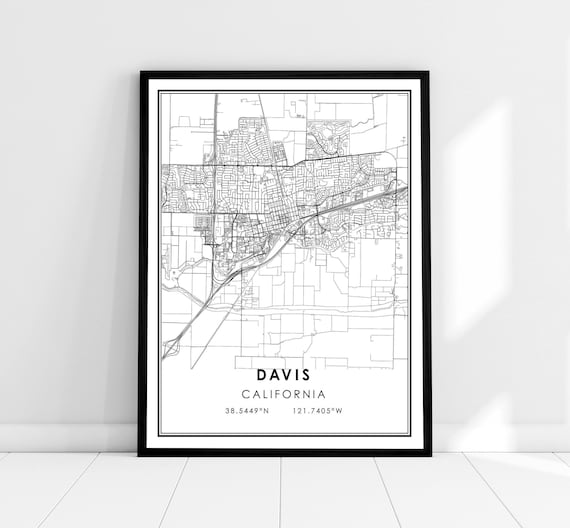 Davis Map Print, City Travel Poster