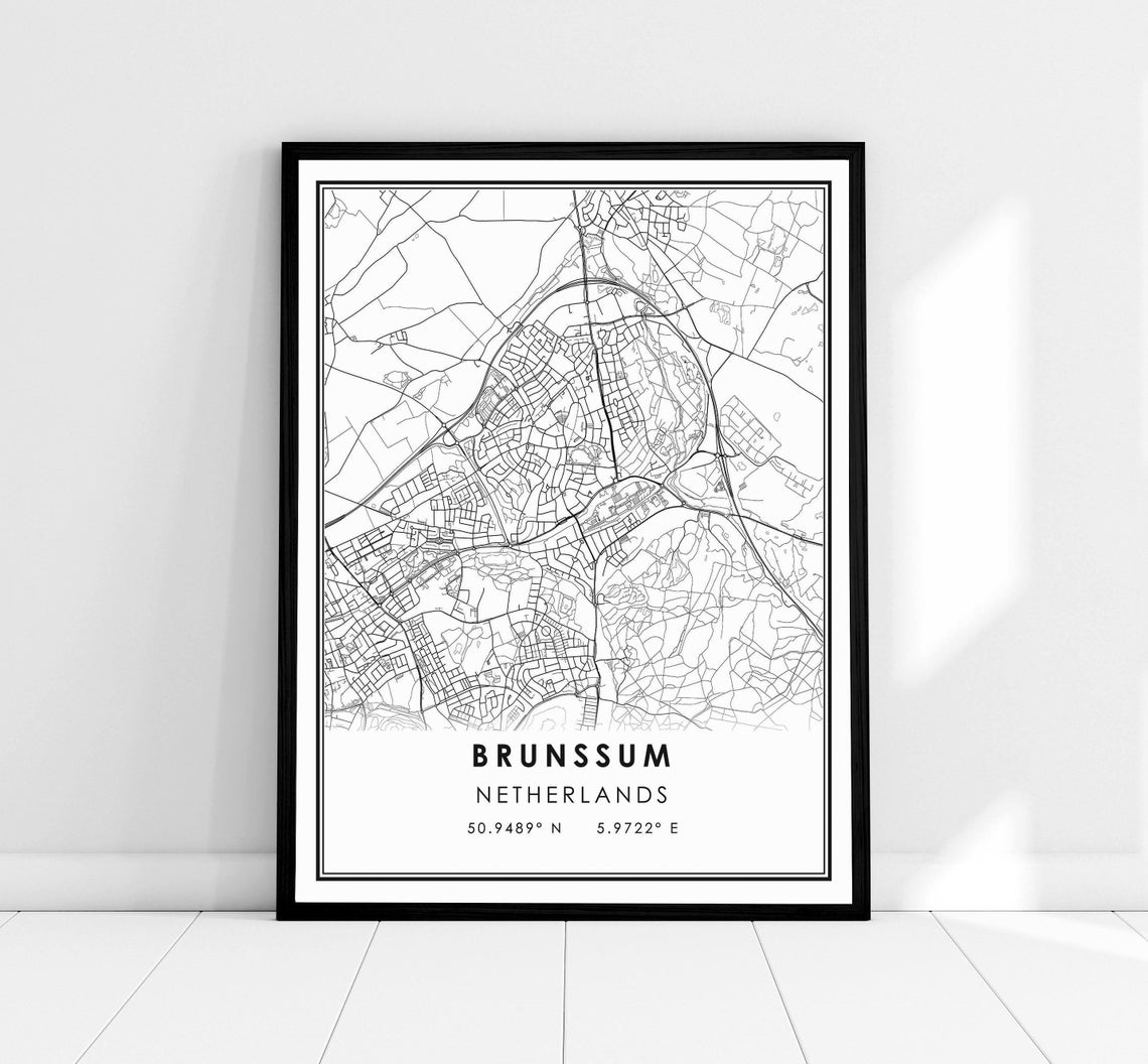 Brunssum Netherlands City Map Minimalist Street Layout Poster