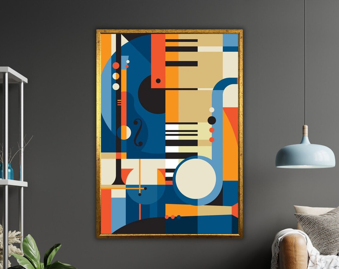 Abstract Music Art Print, Music Lover Gift Wall Decor