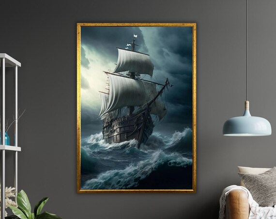 Oceans Embrace Print Ready To Hang Wall Art Framed Coastal Scene Nautical Decor