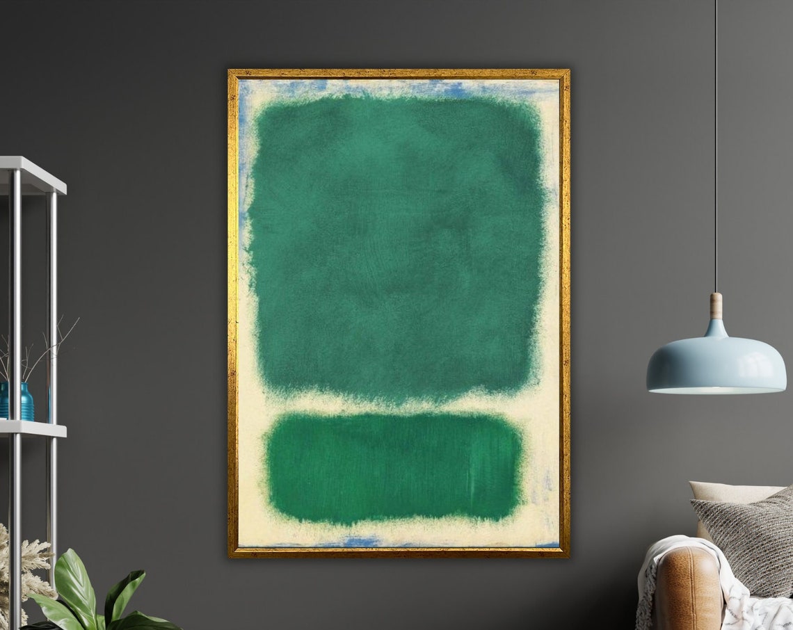 Emerald Green Rothko Inspired Color Field Abstract Art Poster