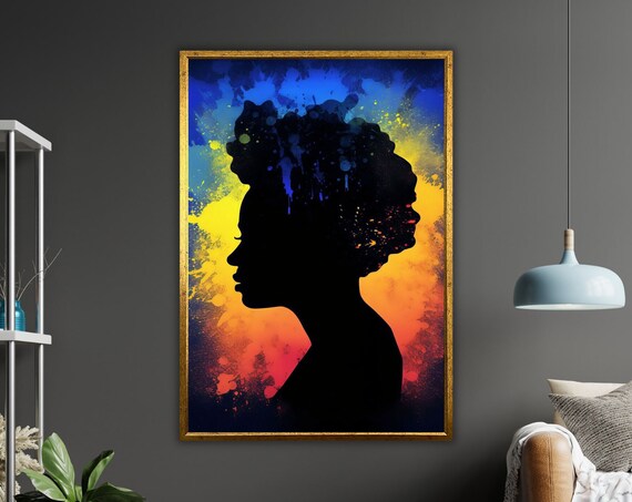Ethnic Art Print African Woman Ready To Hang Framed Wall Decor Cultural Home Decor Wall Art