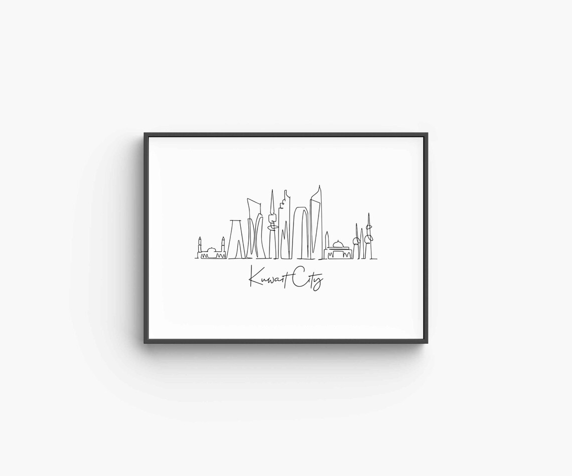 Kuwait City Skyline Line Art Minimalist Kuwait Travel Landmark Poster - Image 6