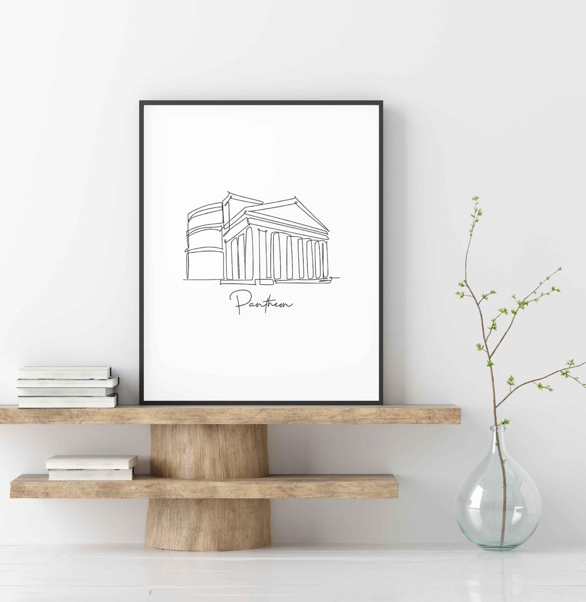 Pantheon Rome Line Art Drawing Minimalist Roman Architecture Poster - Image 3