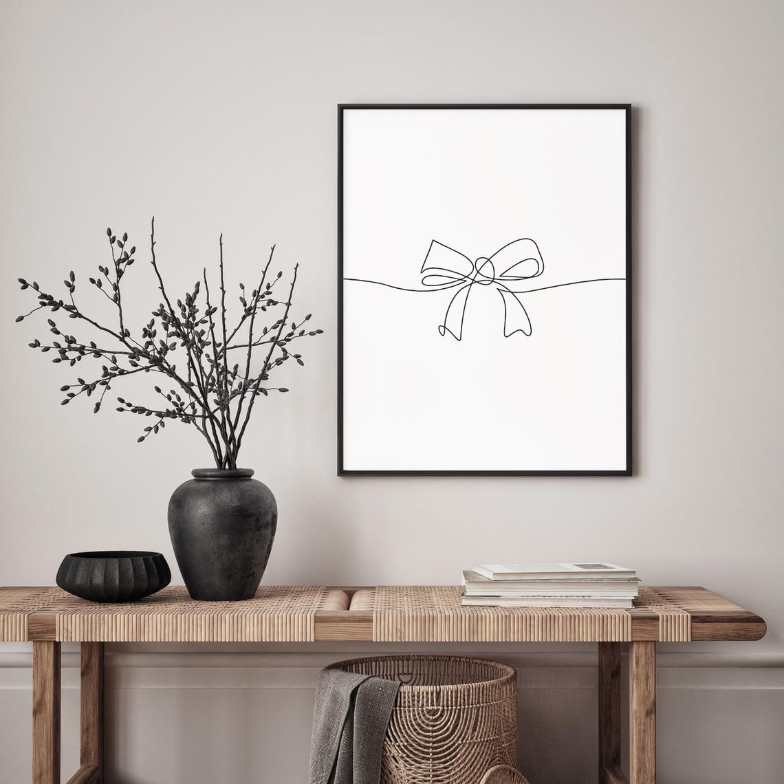 Minimalist Ribbon Line Art Elegant Bow Wall Print Gift Decor Illustration Feminine Symbol Drawing Modern - Image 4
