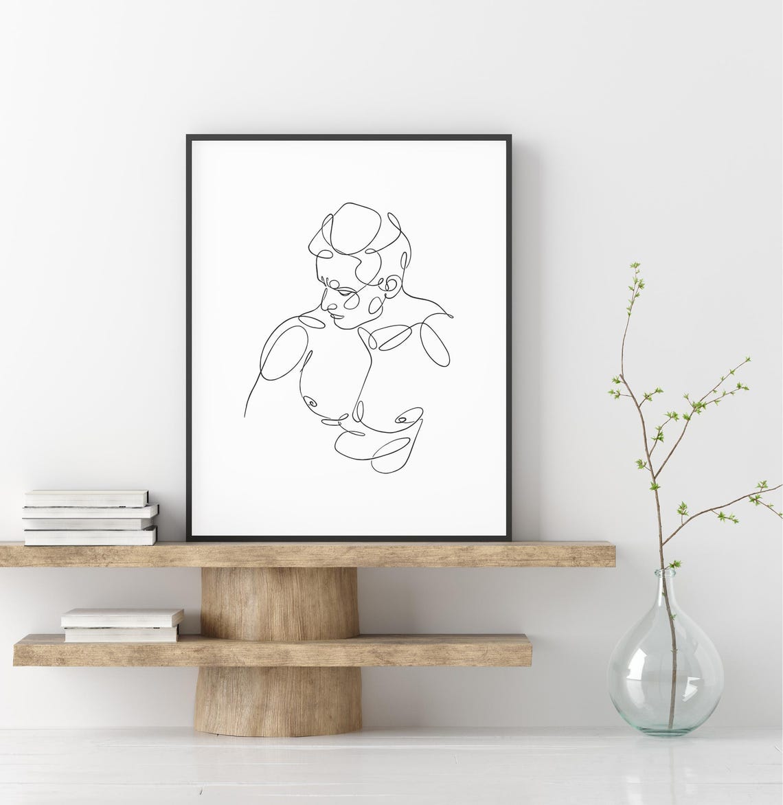 Masculine Man Line Art Continuous Line Male Silhouette Portrait Poster - Image 2