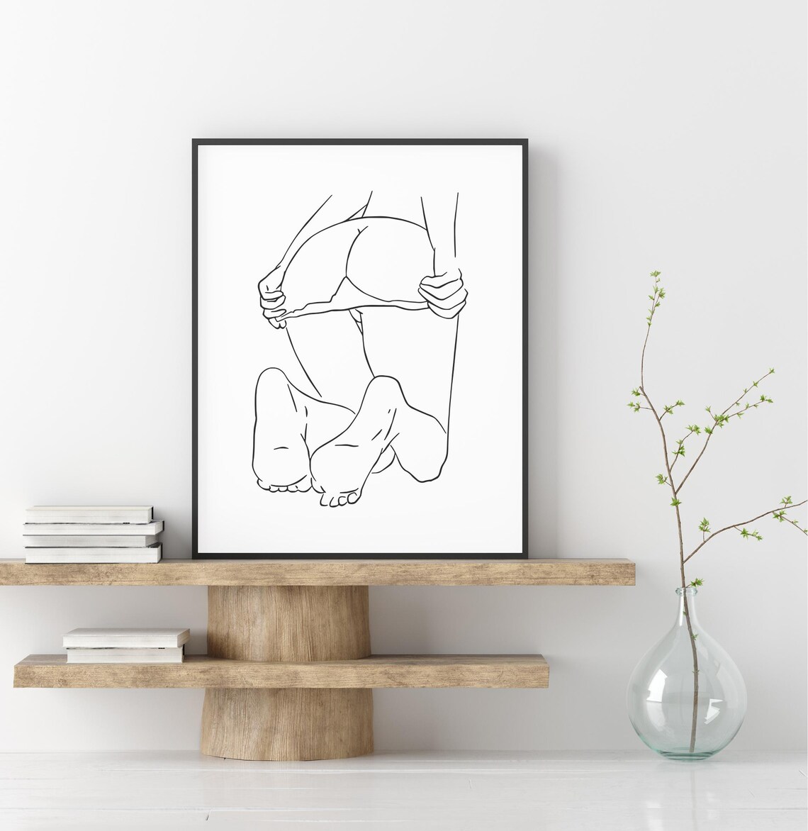 Female Back Line Art Nude Figure Minimalist Body Drawing Poster - Image 2