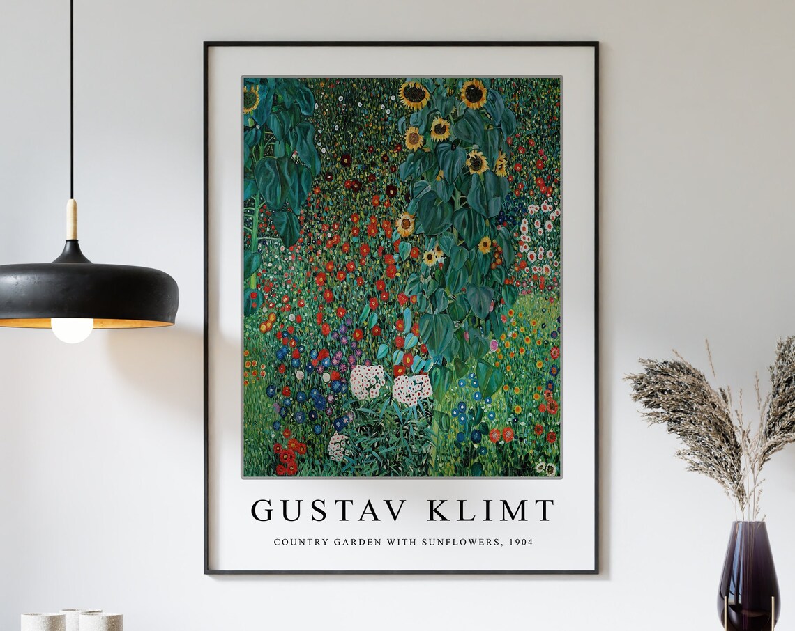Gustav Klimt Country Garden With Sunflowers Art Print - Image 3