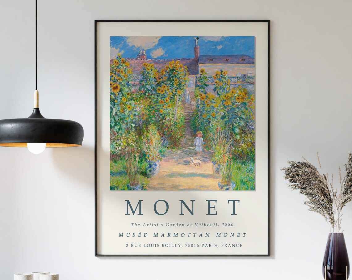 Monet The Artist's Garden at Vetheuil 1880 Exhibition Poster - Image 3