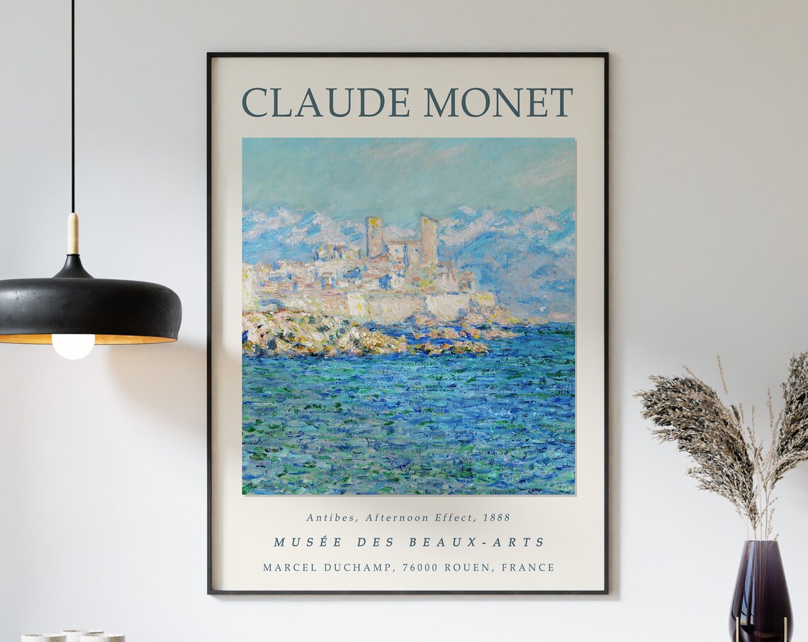 Claude Monet Antibes Afternoon Effect Vintage Poster - Image 3
