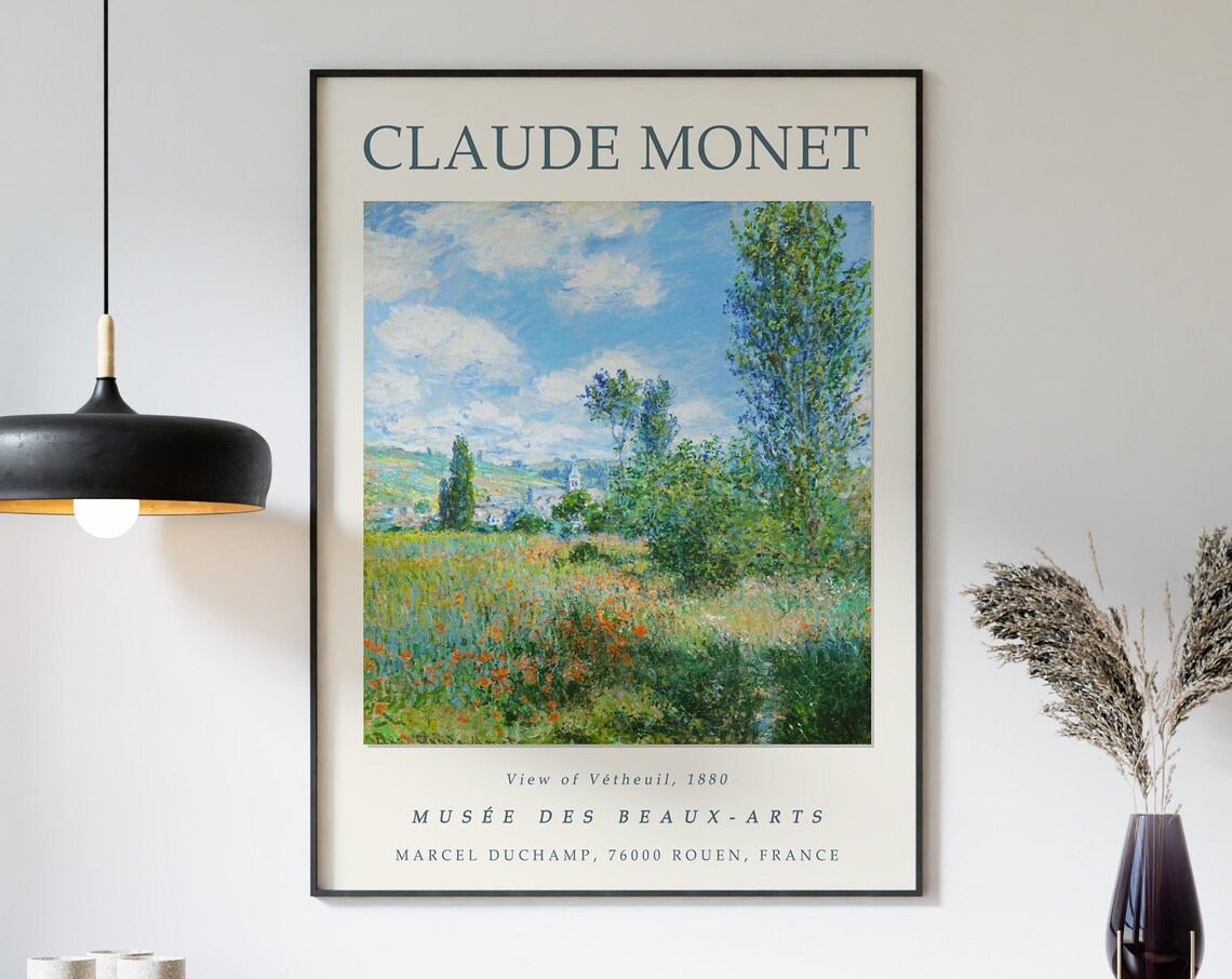 Claude Monet View of Vetheuil Vintage French Art Print - Image 3