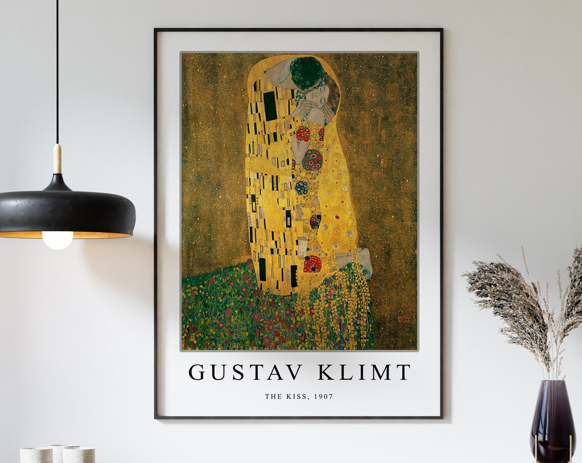 Gustav Klimt The Kiss 1907 Golden Embrace Art Gallery Poster - Image 3