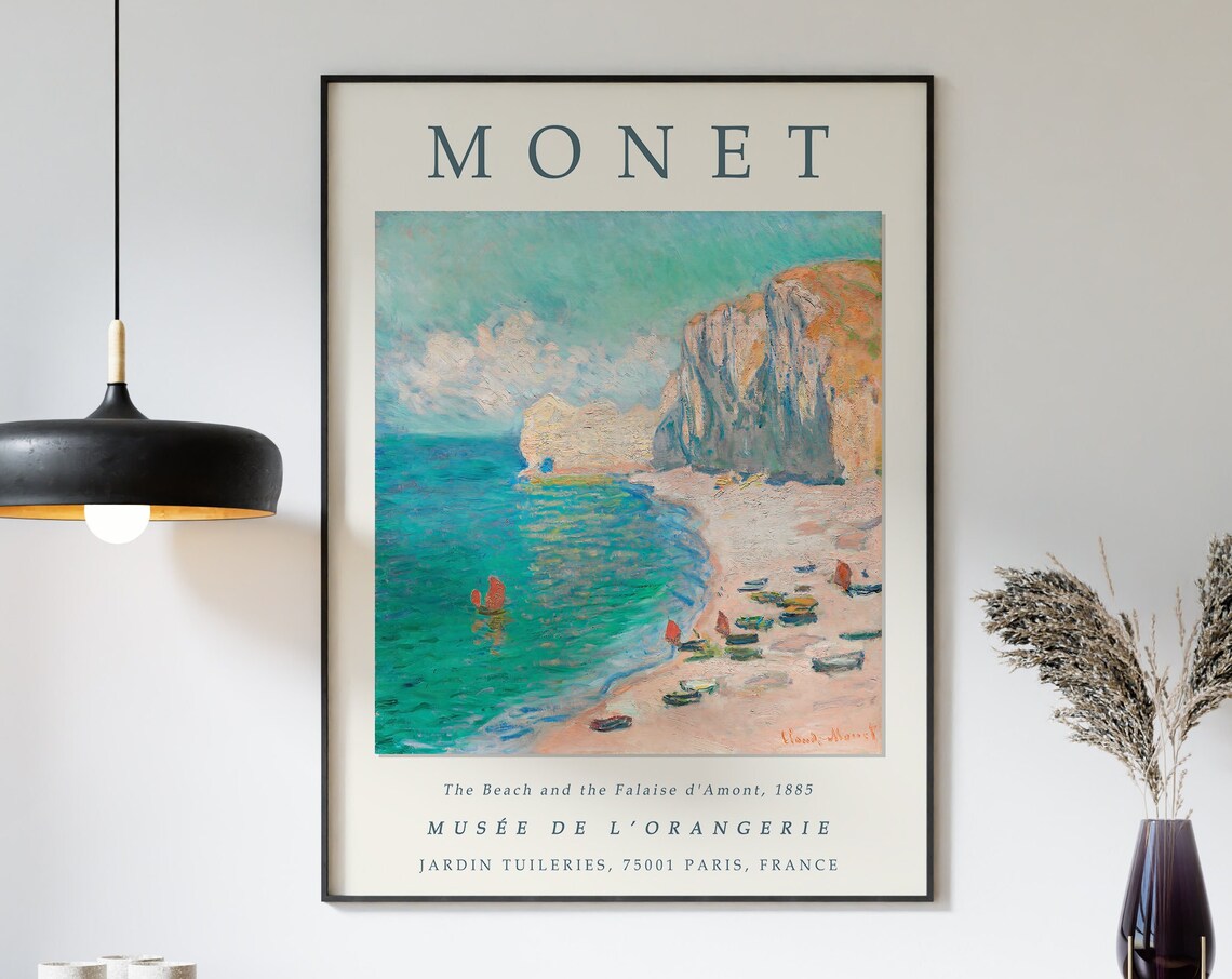 Claude Monet The Beach And The Falaise Travel Poster - Image 3