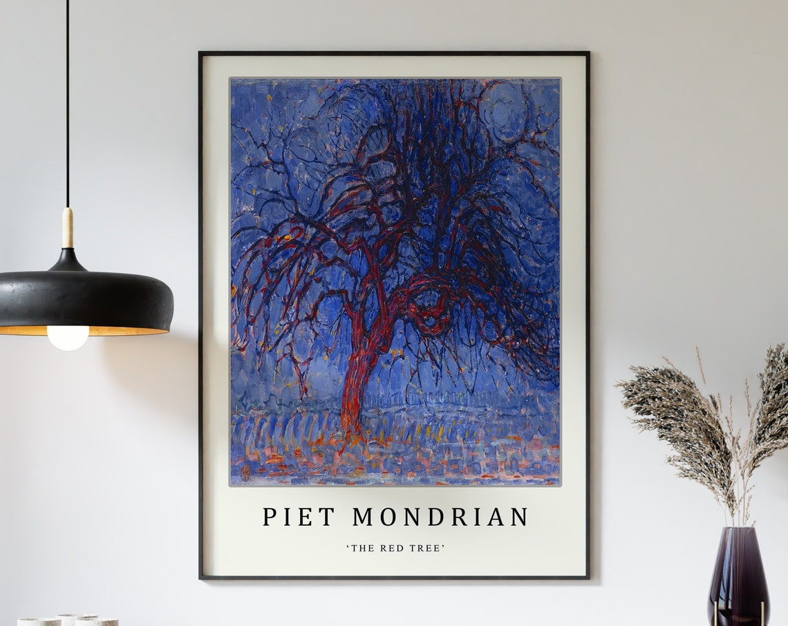 Piet Mondrian The Red Tree Expressionist Blue Tree Art Poster - Image 3
