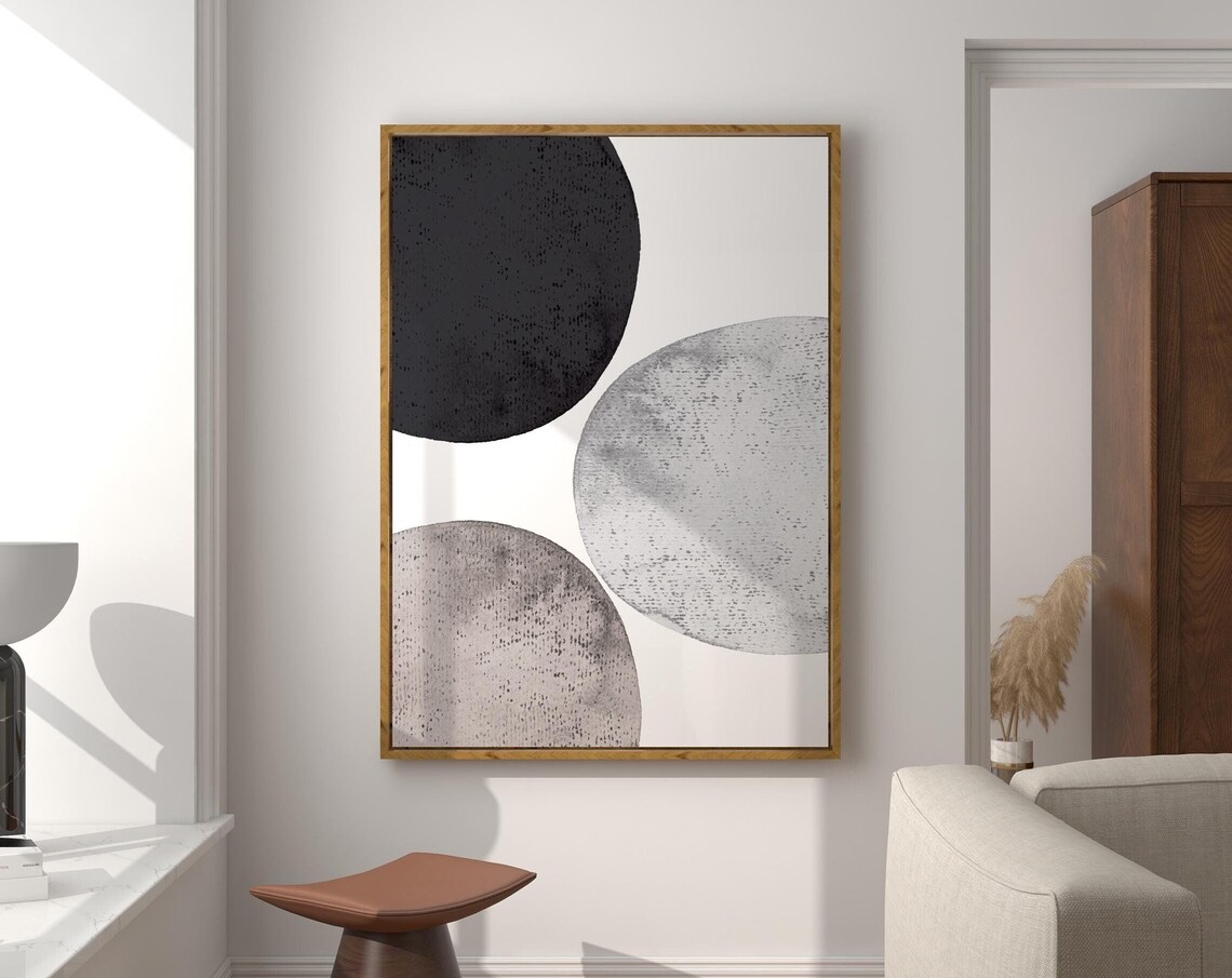 Modern Watercolor Black and Grey Minimalist Poster