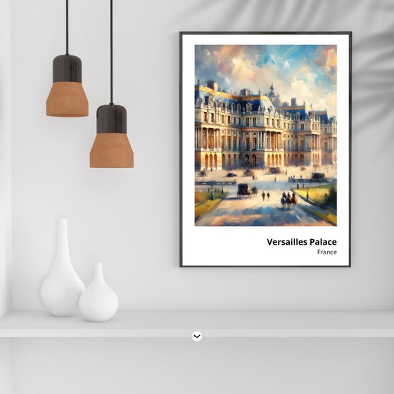 Versailles Palace Art Print Stunning Painting Of French Royalty Vibrant And Elegant Wall Decor Majestic French Architecture Art