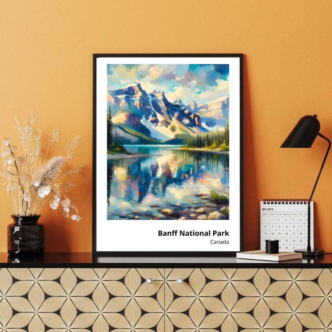 Banff National Park Canada Rockies Lake Mountain Reflection Poster - Image 3