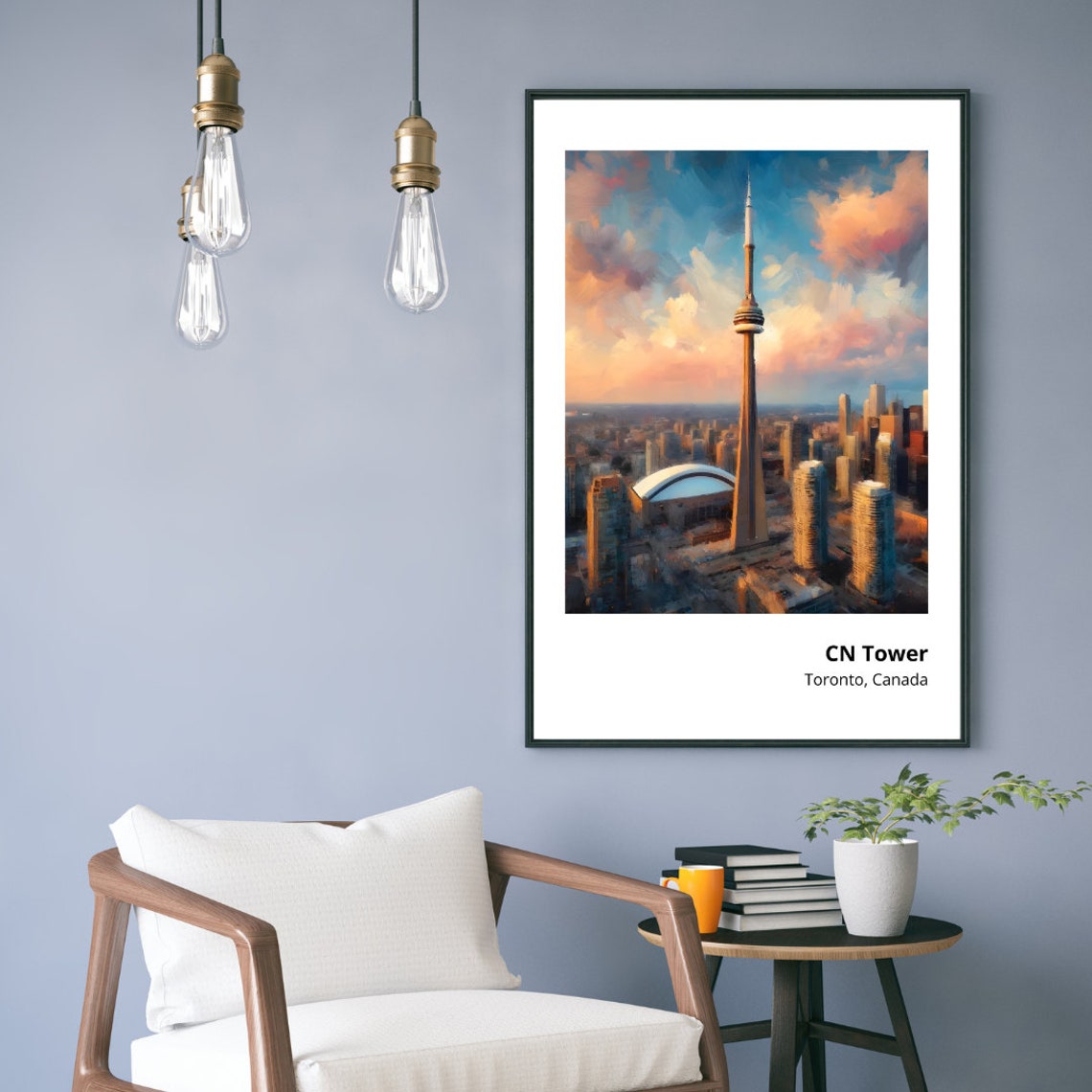 CN Tower Toronto Canada Skyline Sunset Glowing City View Poster - Image 4
