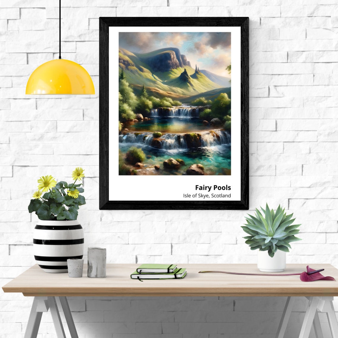 Fairy Pools Isle of Skye Scotland Waterfalls Mountain View Poster - Image 2
