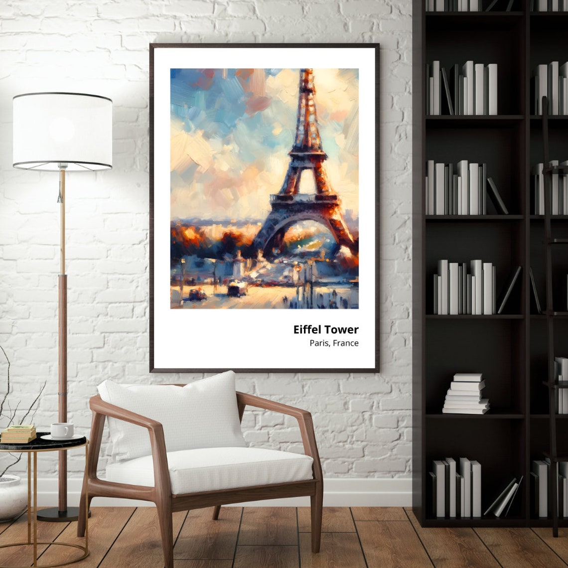 Eiffel Tower Paris Romantic Cityscape Impressionist Art Poster - Image 4