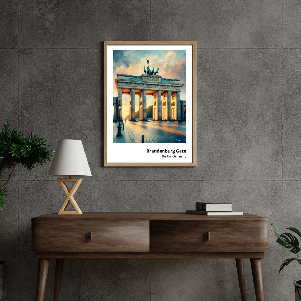 Brandenburg Gate Berlin Germany Golden Hour Evening Historic Poster - Image 2