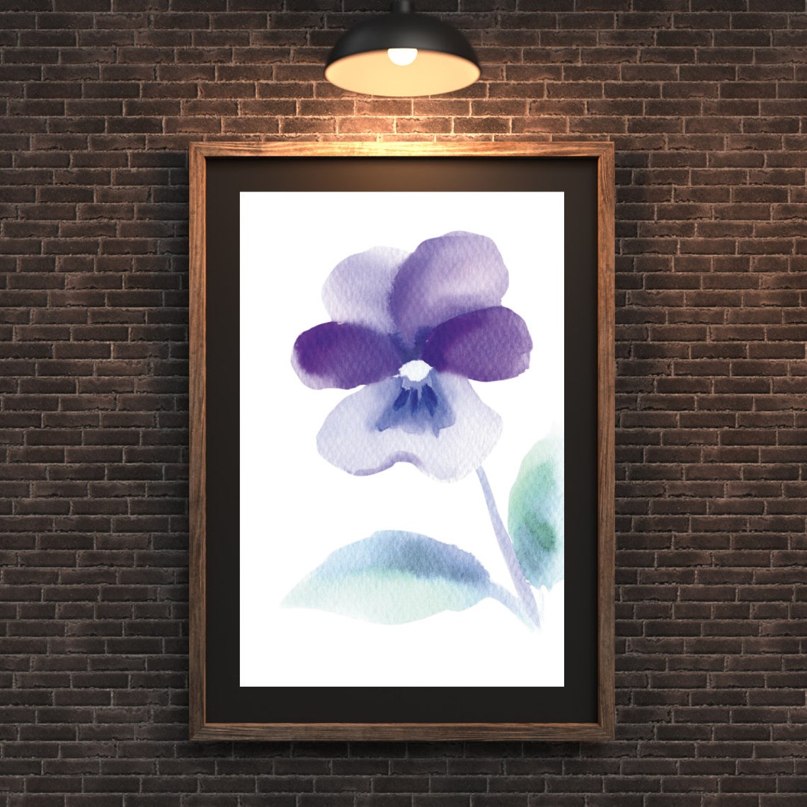 Delicate Purple Pansy Bloom Soft Watercolor Botanical Poster - Image 4