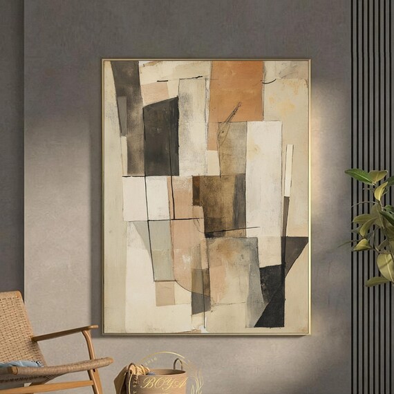 Beige Abstract Wall Art Print, Wabi Sabi Minimalism