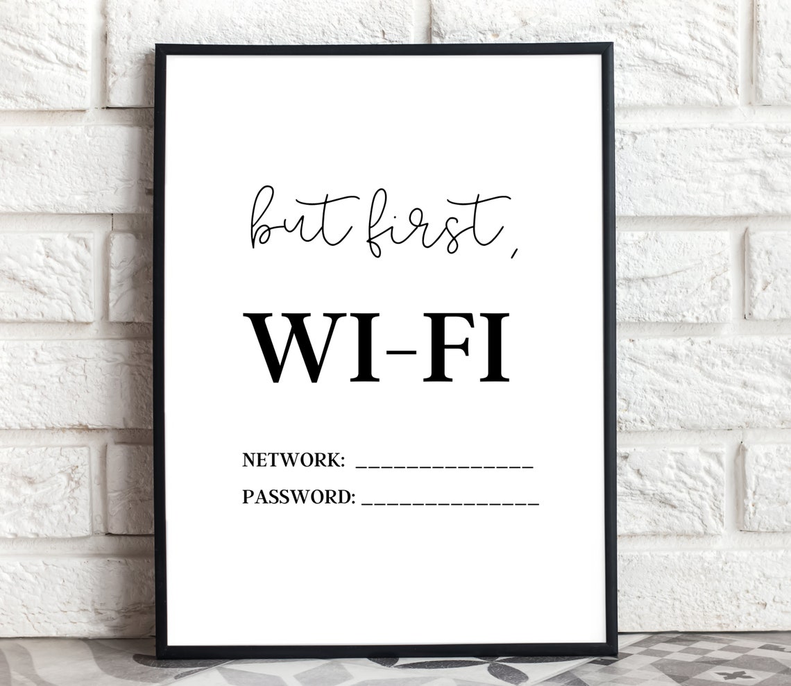But First Wifi Guest Password Fill In Network Room Home Poster - Image 5