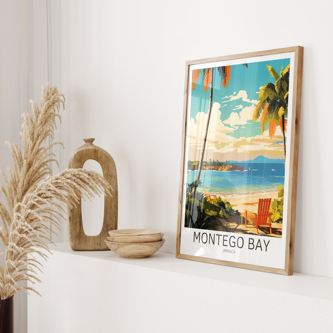 Montego Bay Jamaica Beach Chair Turquoise Sea Relaxation Poster - Image 2
