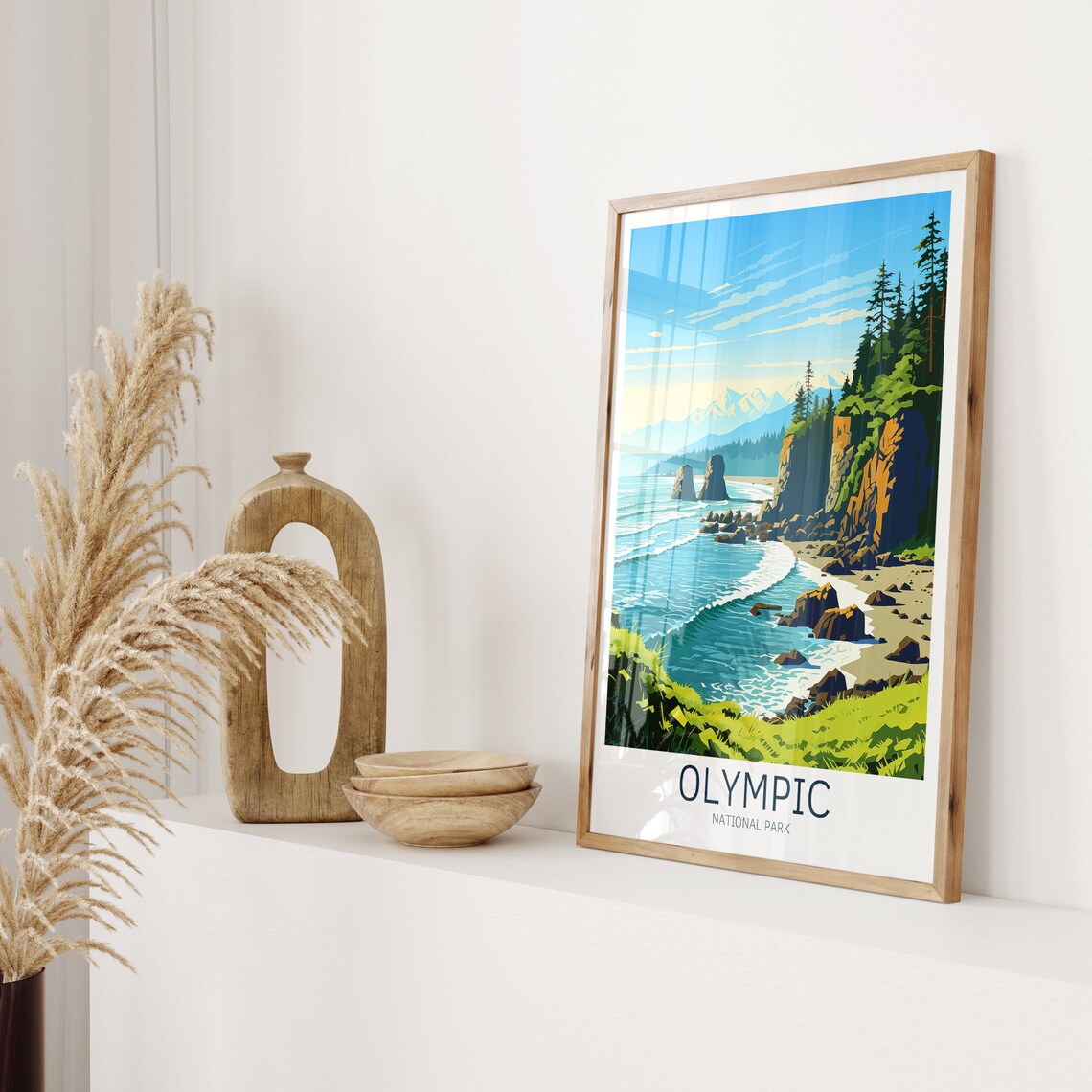 Olympic National Park Rugged Coast Sea Stacks Vintage Travel Poster - Image 2