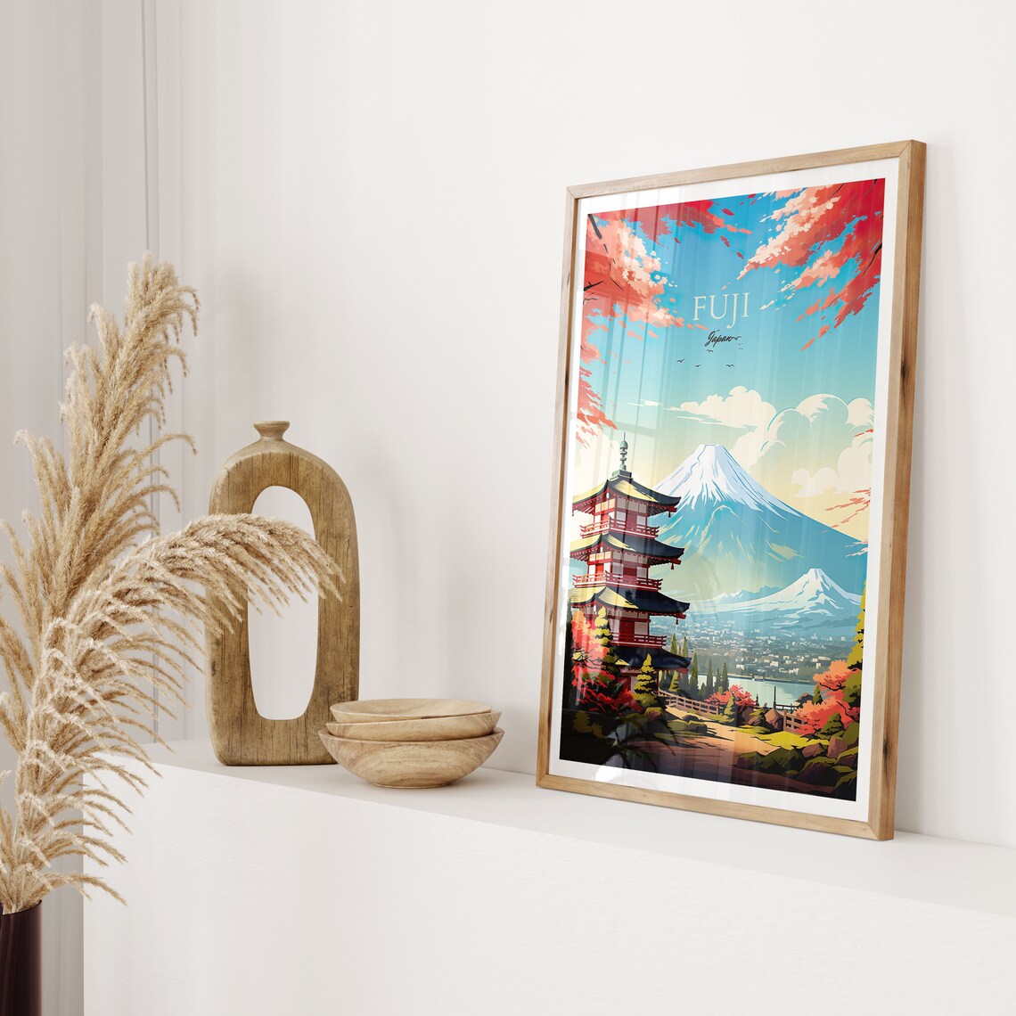 Fuji Vintage Travel Poster, Japan Mountain Art Print - Image 2