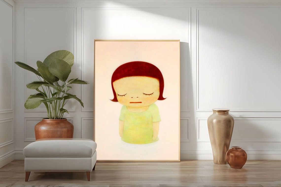 Yoshitomo Nara Milky Lake Thinking One Closed Eyes Serene Art Poster