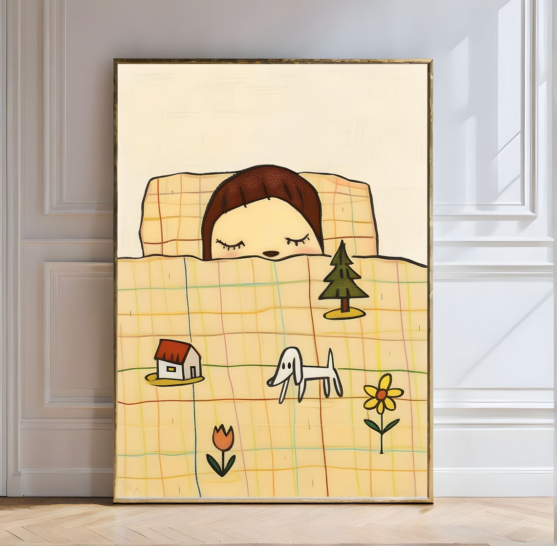 Yoshitomo Nara Girl Sleeping In Bed Cozy Dream Time Art Poster