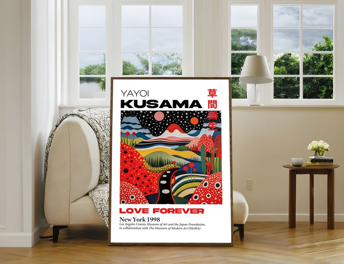 Yayoi Kusama Love Forever New York 1998 Night Mountain Poster - Image 4