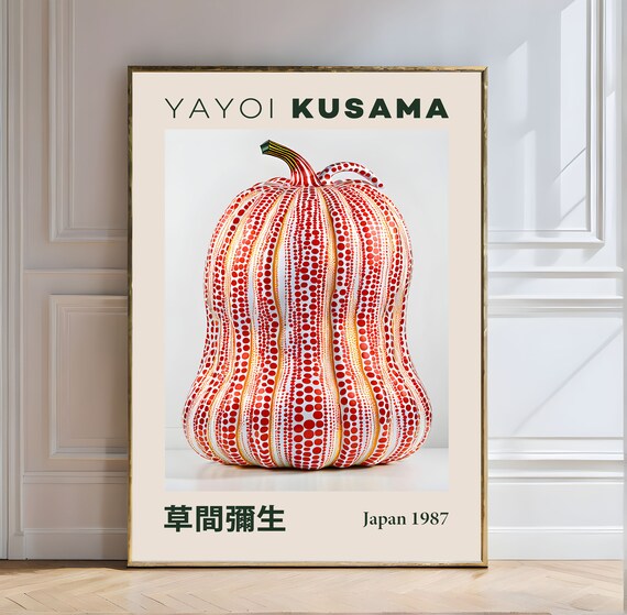 Yayoi Kusama White Pumpkin Red Polka Dot Sculpture Japan 1987 Poster