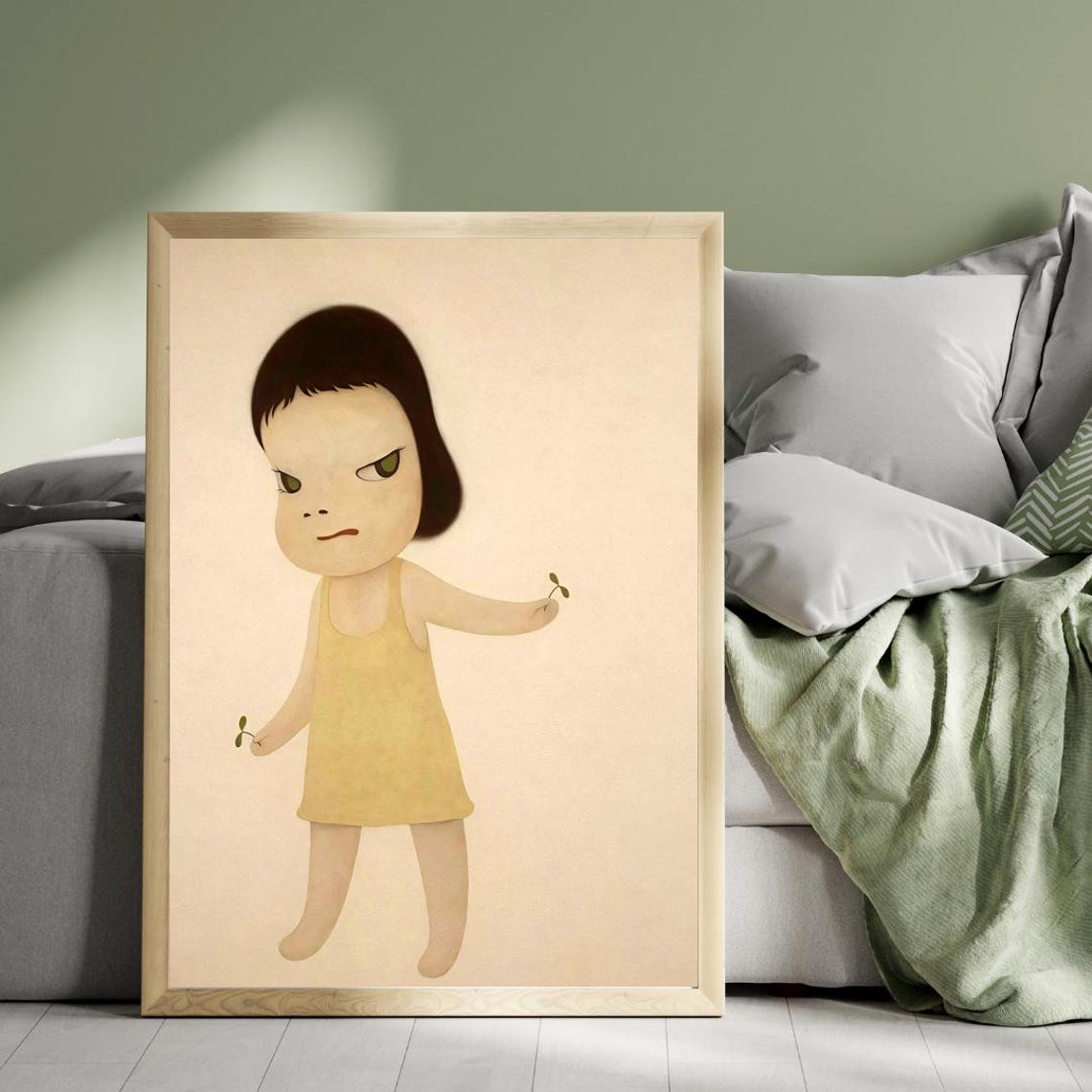 Yoshitomo Nara Sprout the Ambassador Child Holding Seedlings Poster - Image 5