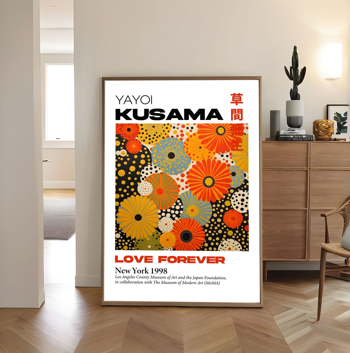 Yayoi Kusama Love Forever New York 1998 Flower Heads Dots Poster - Image 3