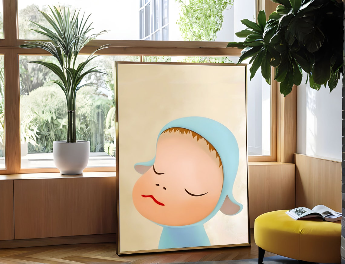 Yoshitomo Nara Dreamy Child In Baby Blue Sleeping Portrait Poster - Image 2