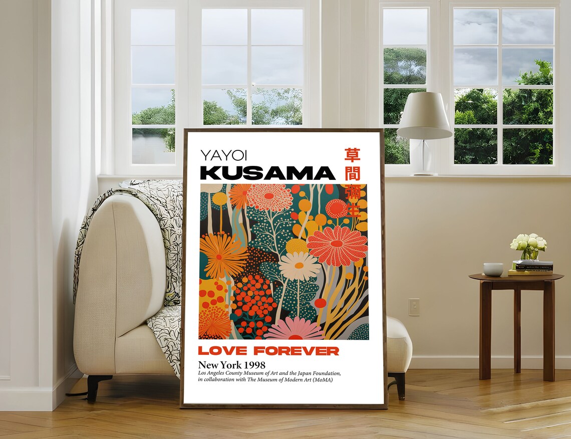 Yayoi Kusama Love Forever New York 1998 Botanical Blooms Poster - Image 4