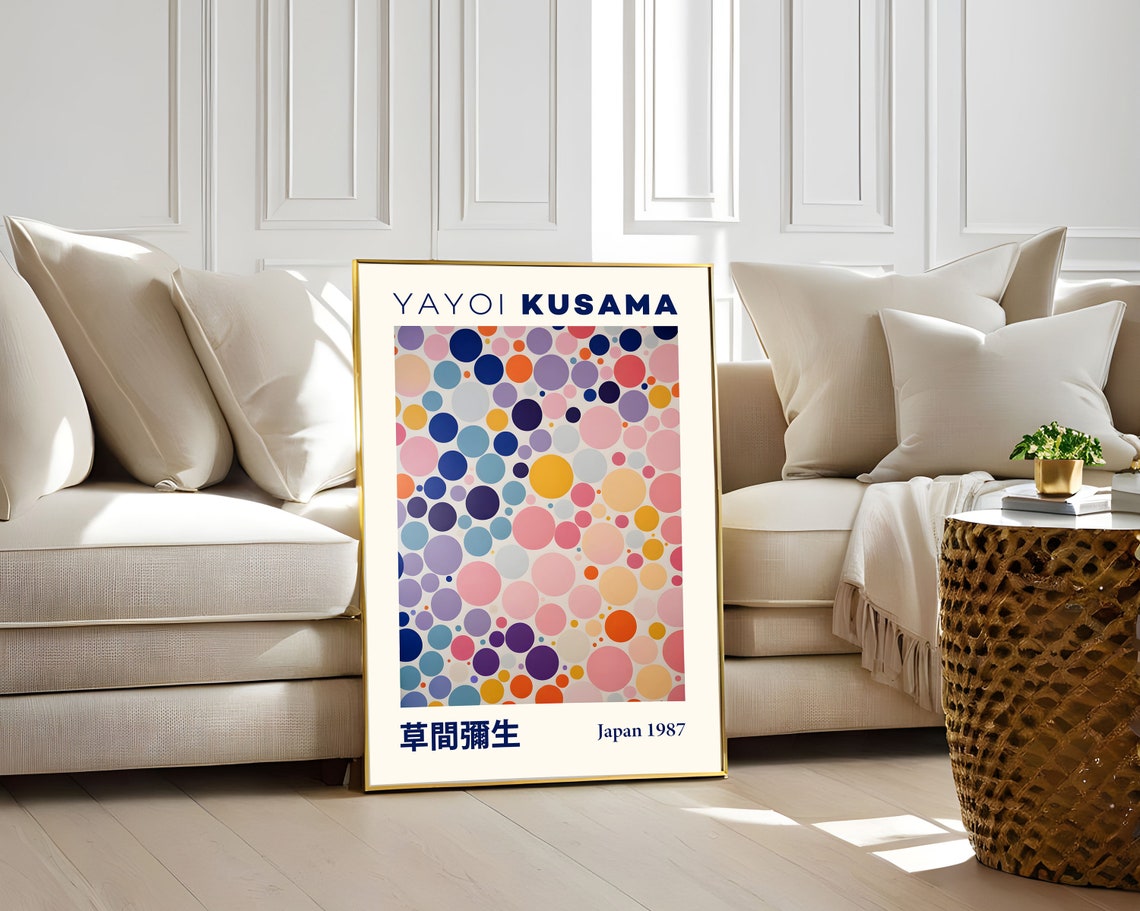 Yayoi Kusama Colorful Bubble Dot Pattern Japan 1987 Abstract Poster - Image 2