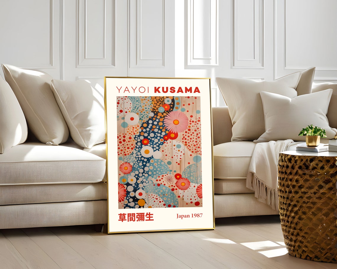 Yayoi Kusama Blooming Dots Floral Waves 1987 Exhibition Poster - Image 2