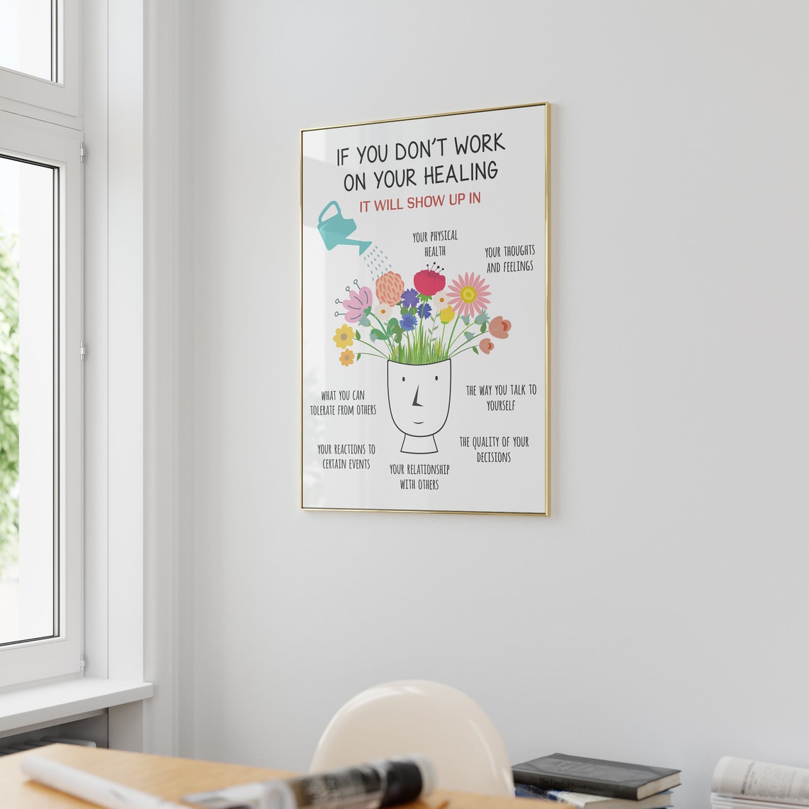 If You Dont Work on Your Healing Flower Head Growth Therapy Poster - Image 2