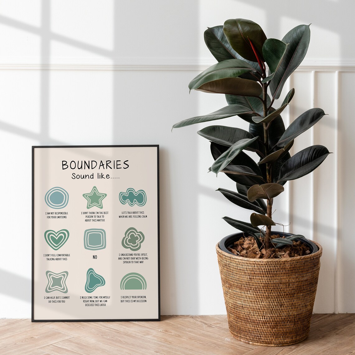 Boundaries Poster, Personal Boundaries Therapy Office Decor - Image 3