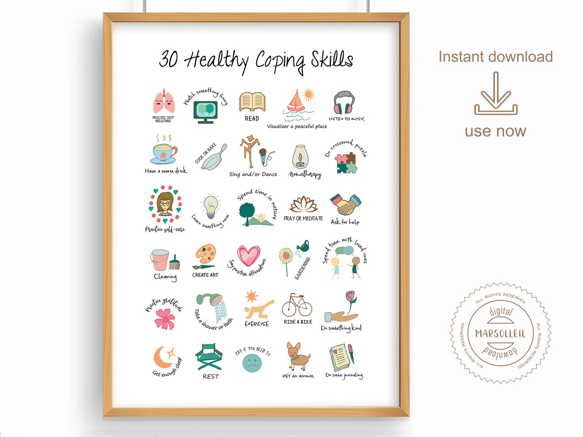Healthy Coping Skills Psychology Art Print