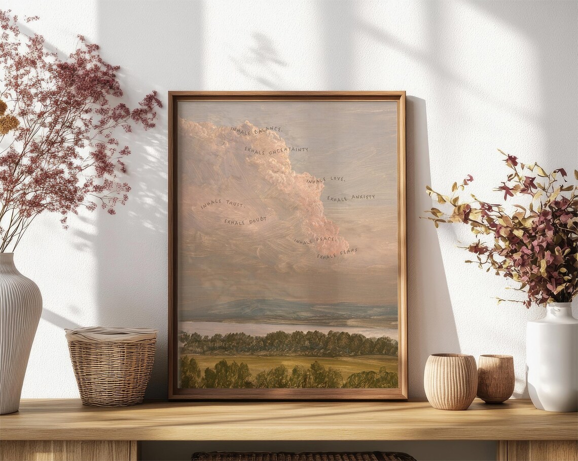 Inhale Exhale Mindfulness Art Print, Wellness Decor - Image 3