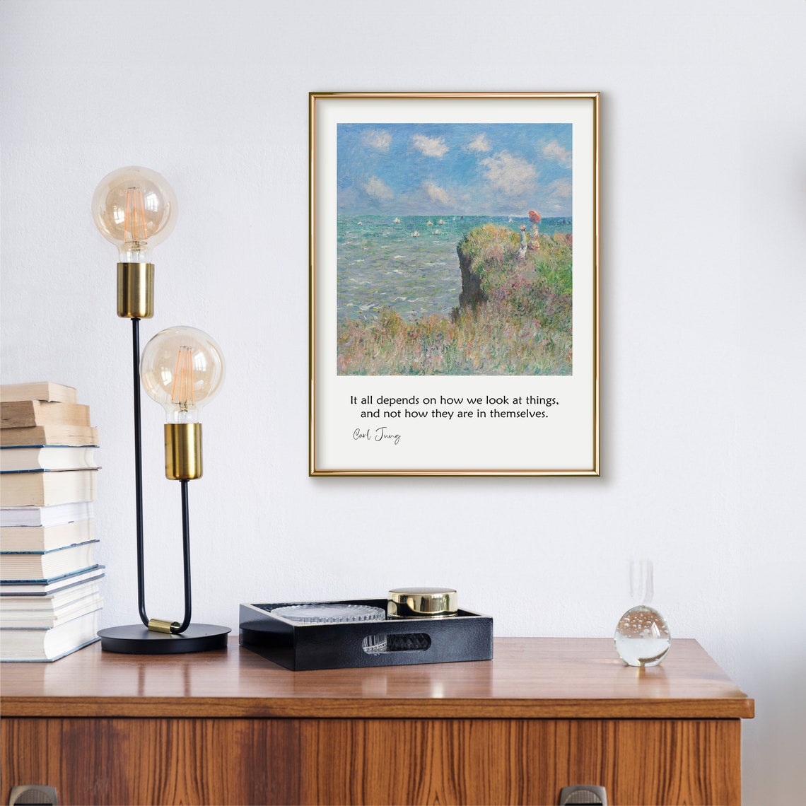 Carl Jung How We Look at Things Coastal Impressionist Quote Poster - Image 3