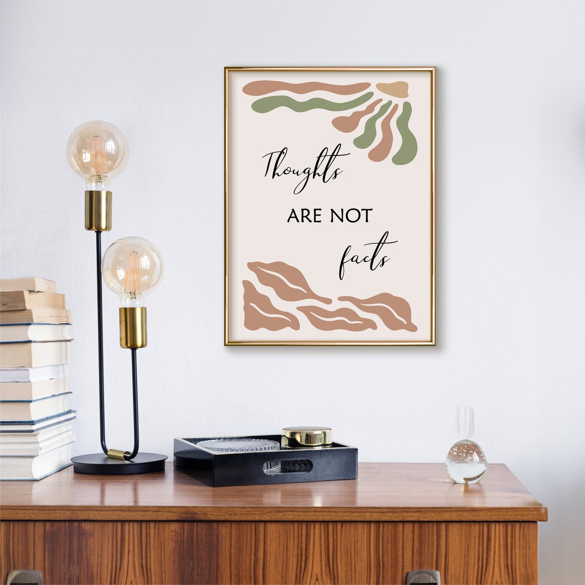 Thoughts Are Not Facts Boho Abstract Mental Health Reminder Poster - Image 3