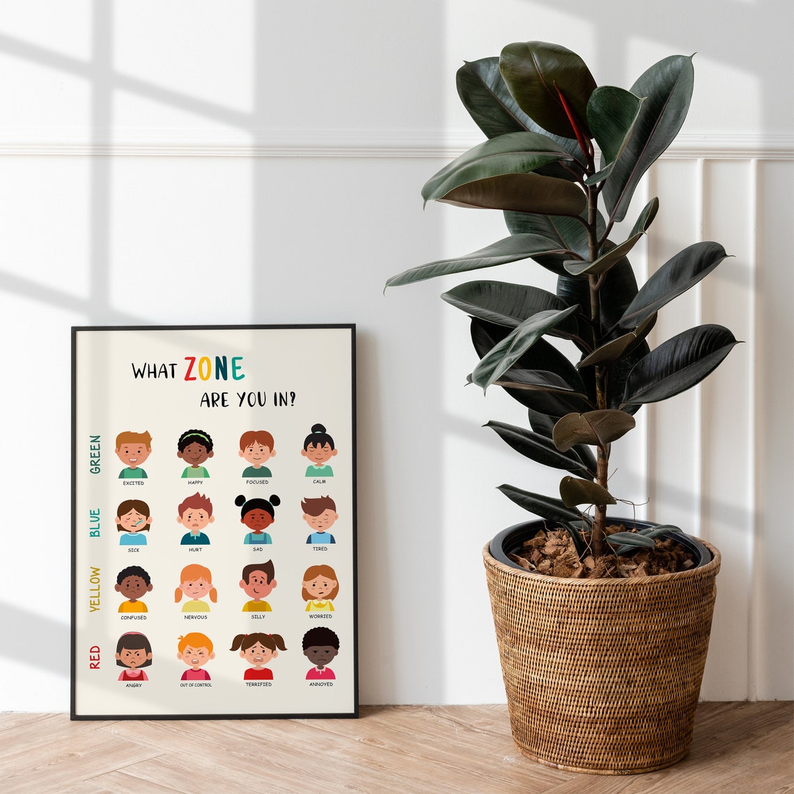 What Zone Are You In Kids Feelings Chart Emotions Poster for Classroom - Image 2