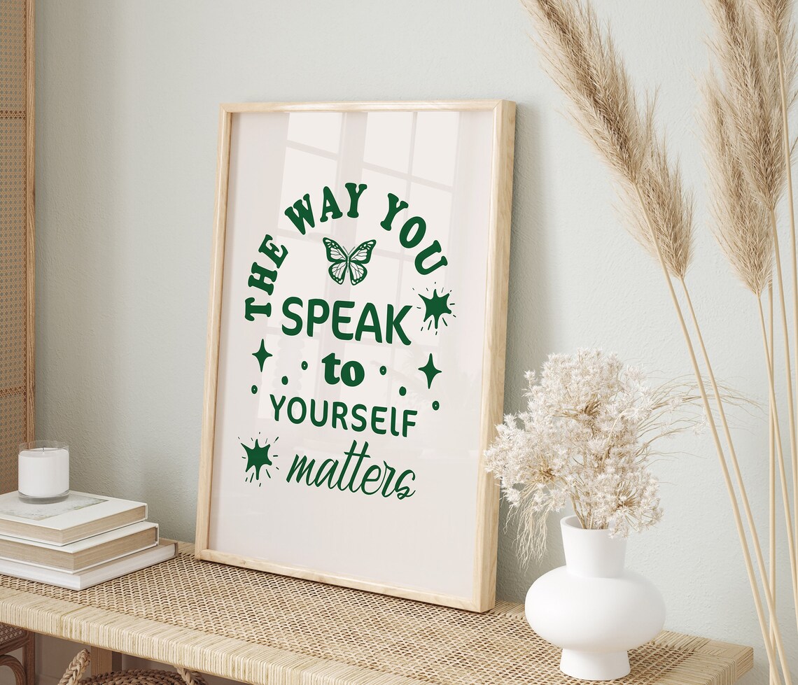 The Way You Speak To Yourself Matters Poster, Retro Green - Image 2