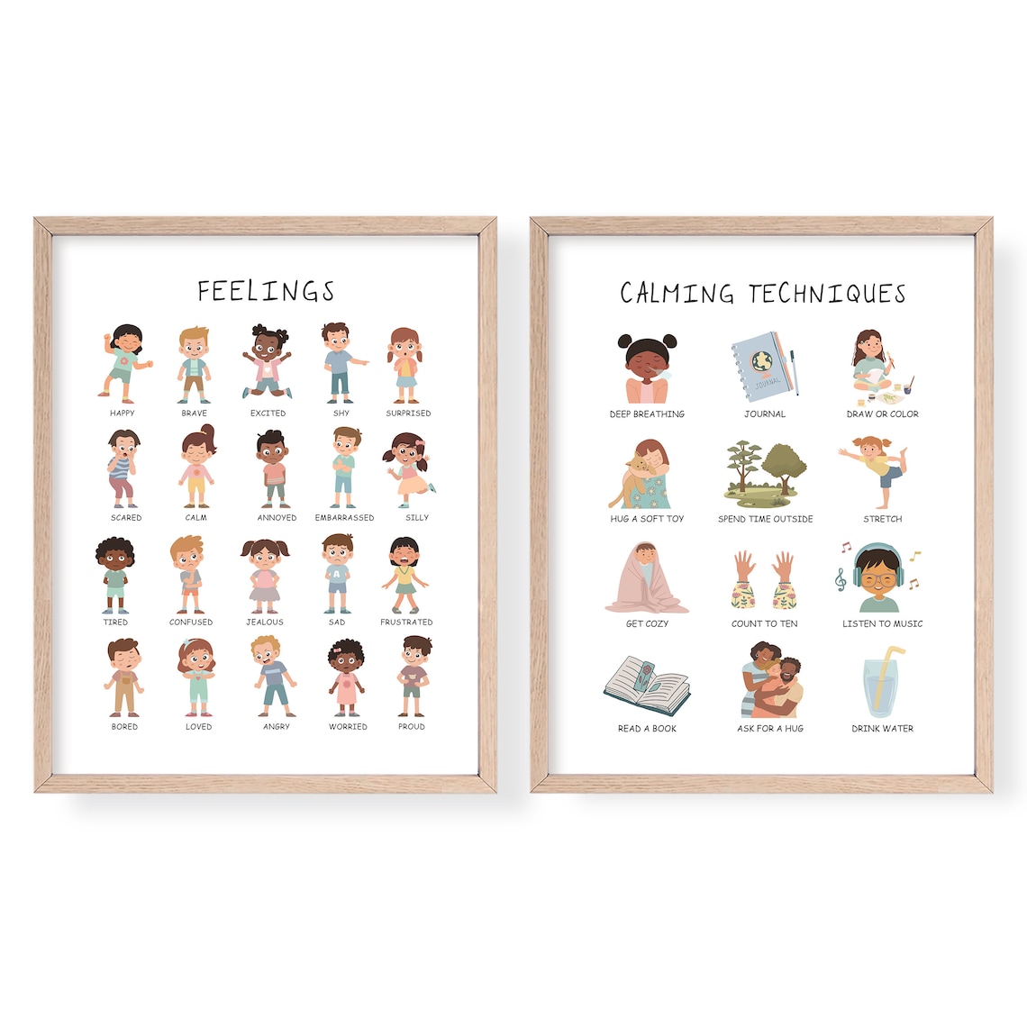 Calming Techniques And Feelings Art Print, Kids Decor - Image 3